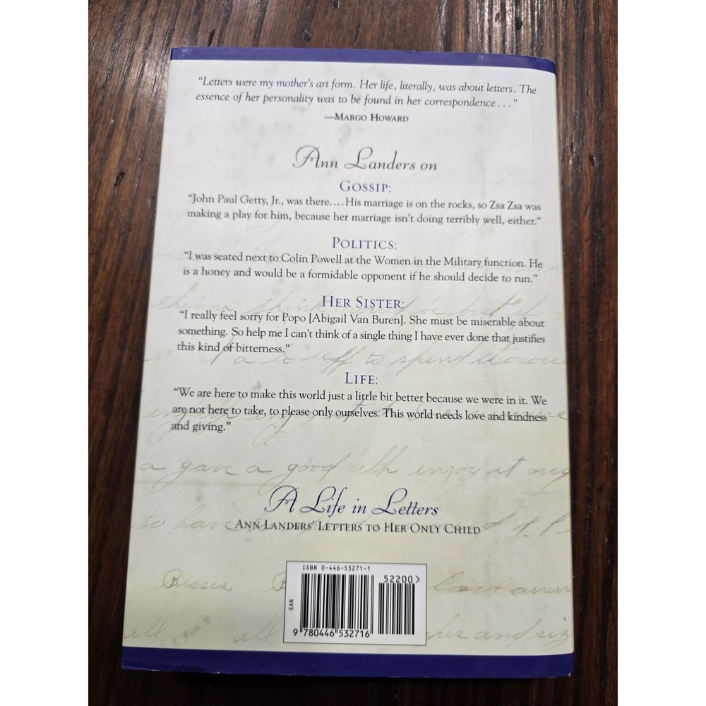 A Life in Letters Ann Landers Letters to Her Only Child Margo Howard 1st Ed 2003 - Picture 2 of 8